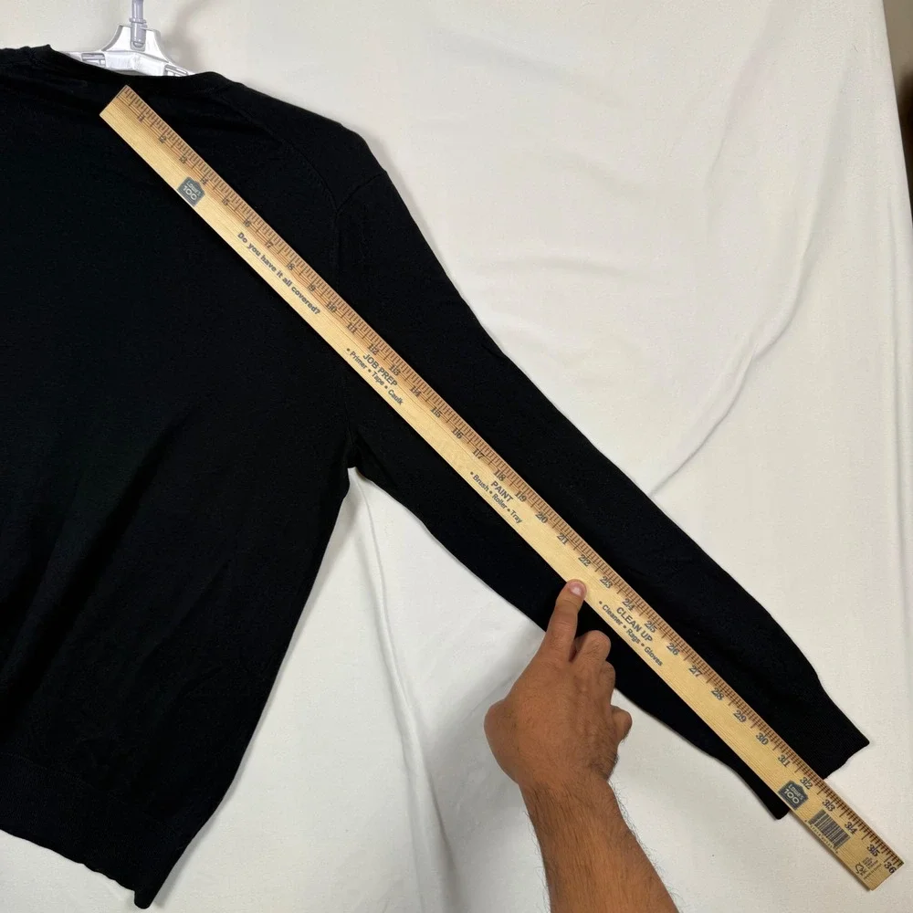 Banana Republic Luxury Blend Silk Cotton Cashmere V-Neck Sweater Black Mens L